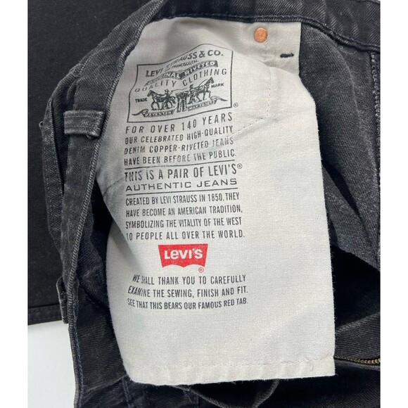 VTG 1994 Levis 550 Red Tab Black Made In USA Relaxed Fit Tapered Leg Mens 40x32 - Picture 11 of 12